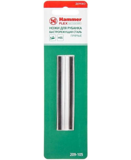 Нож для электрорубанка Hammer Flex 209-105 PB 82*5,5*1,1  82мм, 2шт., HSS