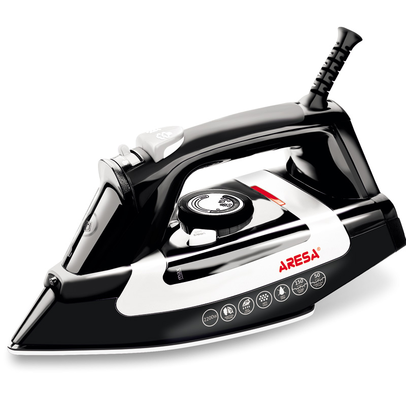 Утюг ARESA AR-3110 чёрн-бел (2600Вт, керам, капля-стоп, анти-накипь, пар удар, гор/верт отпар)(10)