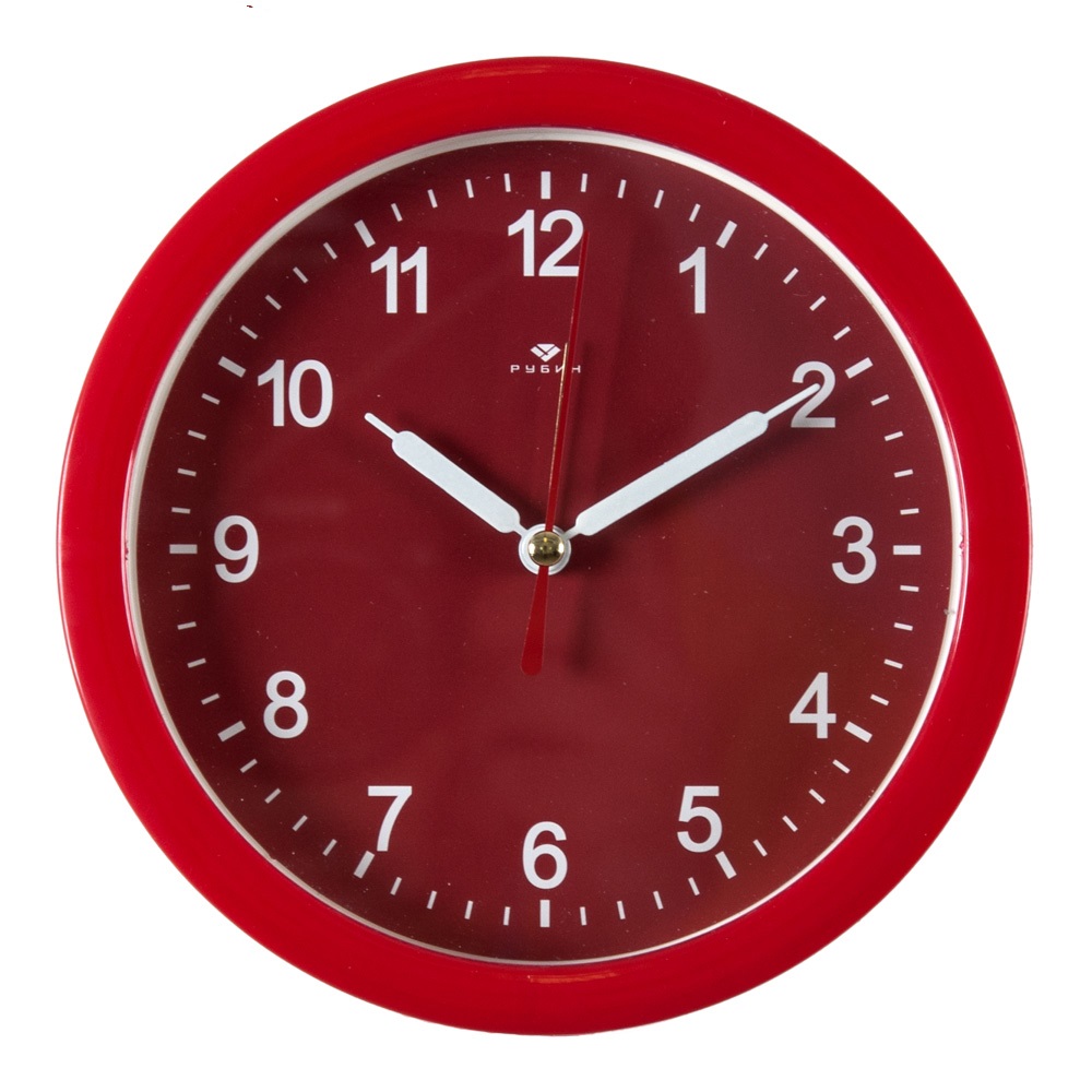 Часы будильник  B4-012 (диам 15 см) красный "Классика"