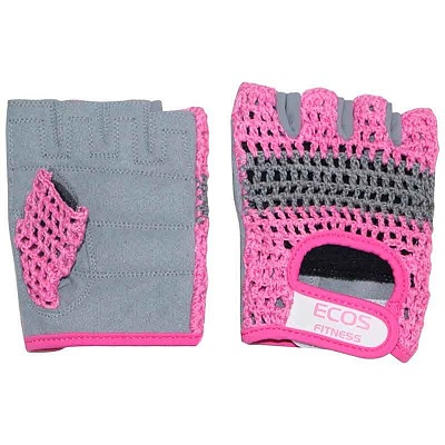 Перчатки для фитнеса ECOS SB-16-1954 цвет -розово-серые,  размер: M