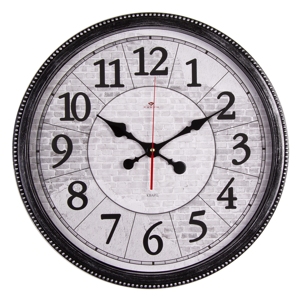 Часы настенные СН 4844 - 005 круг d=49,5см, корпус черный с серебром "Лофт" (5)
