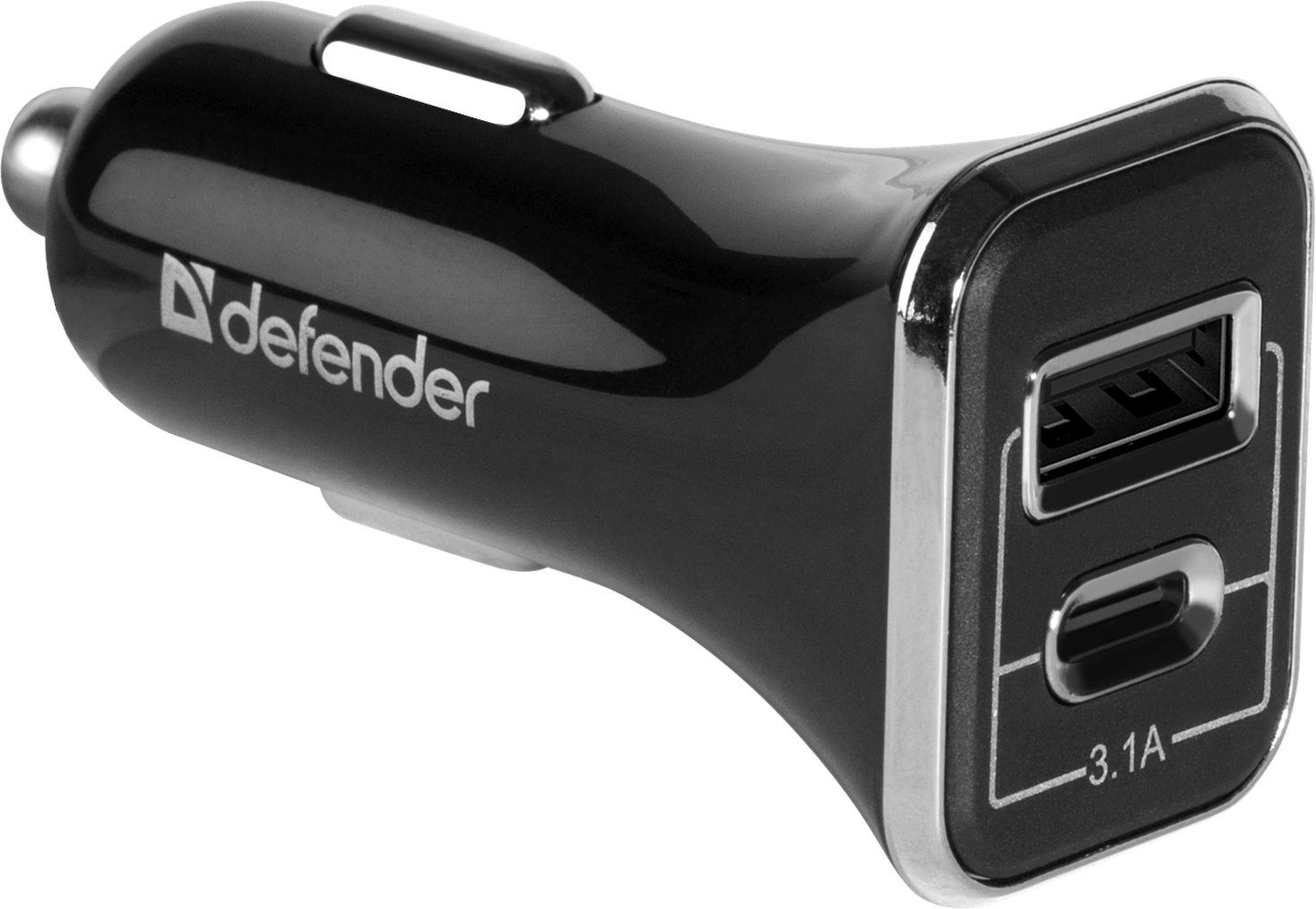 Авто адаптер DEFENDER UCС-33  USB+Type-C, 5V/3.1A кабель