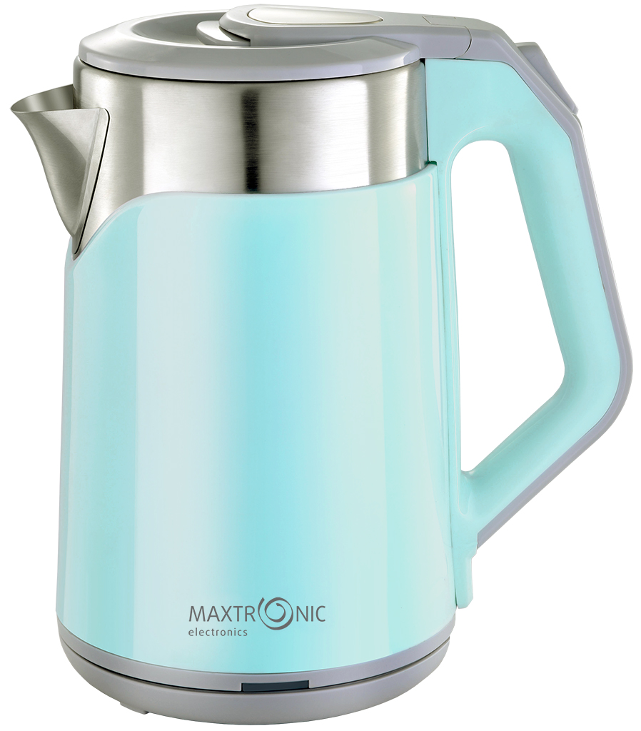 Чайник MAXTRONIC MAX-1018 голуб+мет (2,3л, двойн стенки, диск 1,8кВт) 16/уп