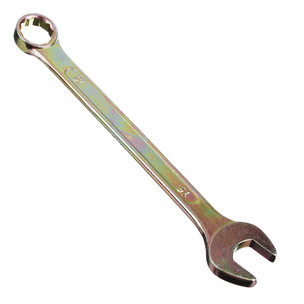 Ключ рожково-накидной, 15мм, желтый цинк ЕРМАК