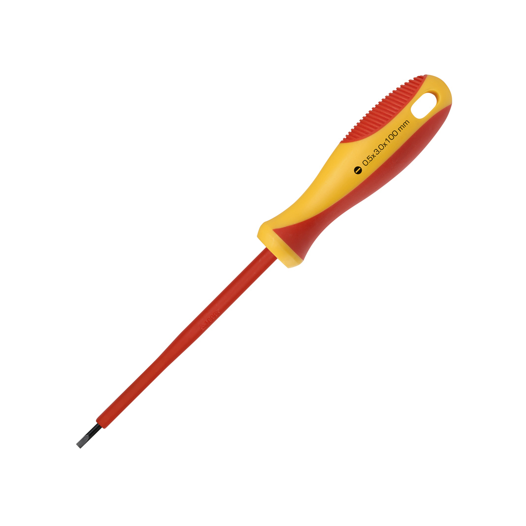 Диэлектрическая отвертка Smartbuy Tool шлицевая SL3x100, до 1000В, VDE, прорез.ручка, серт.испыт