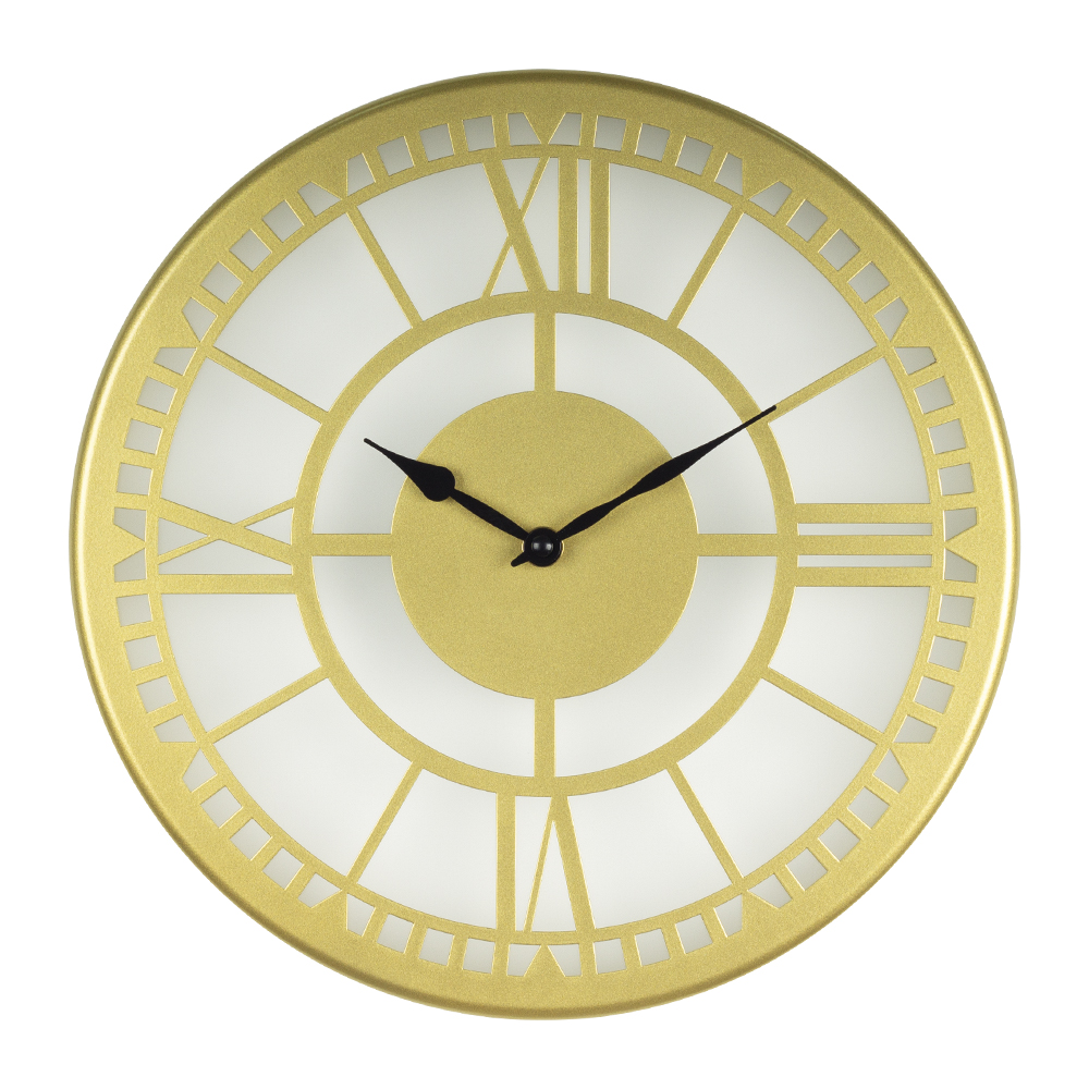 Часы настенные СН 3230 - 002 из металла+матовое стекло, d=32 см, золото "Классика" (10)