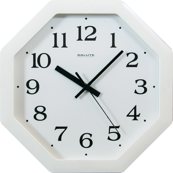 Часы настенные  Салют 28х28  П - Б7 - 021 пластик круглые (10/уп)