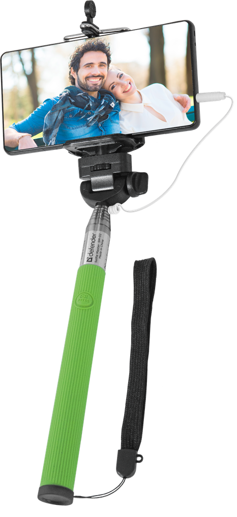 Монопод для селфи Selfie Master SM-02 зеленый, проводной, 20-98 см DEFENDER