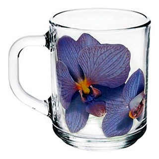 Кружка  стекло Green tea 200 мл Орхидея синяя 07c1335 Д3