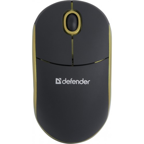 Мышь Defender провод Discovery MS-630 USB BY  (Ч-желт) 2кн+кл 1000dpi скручивающ.каб
