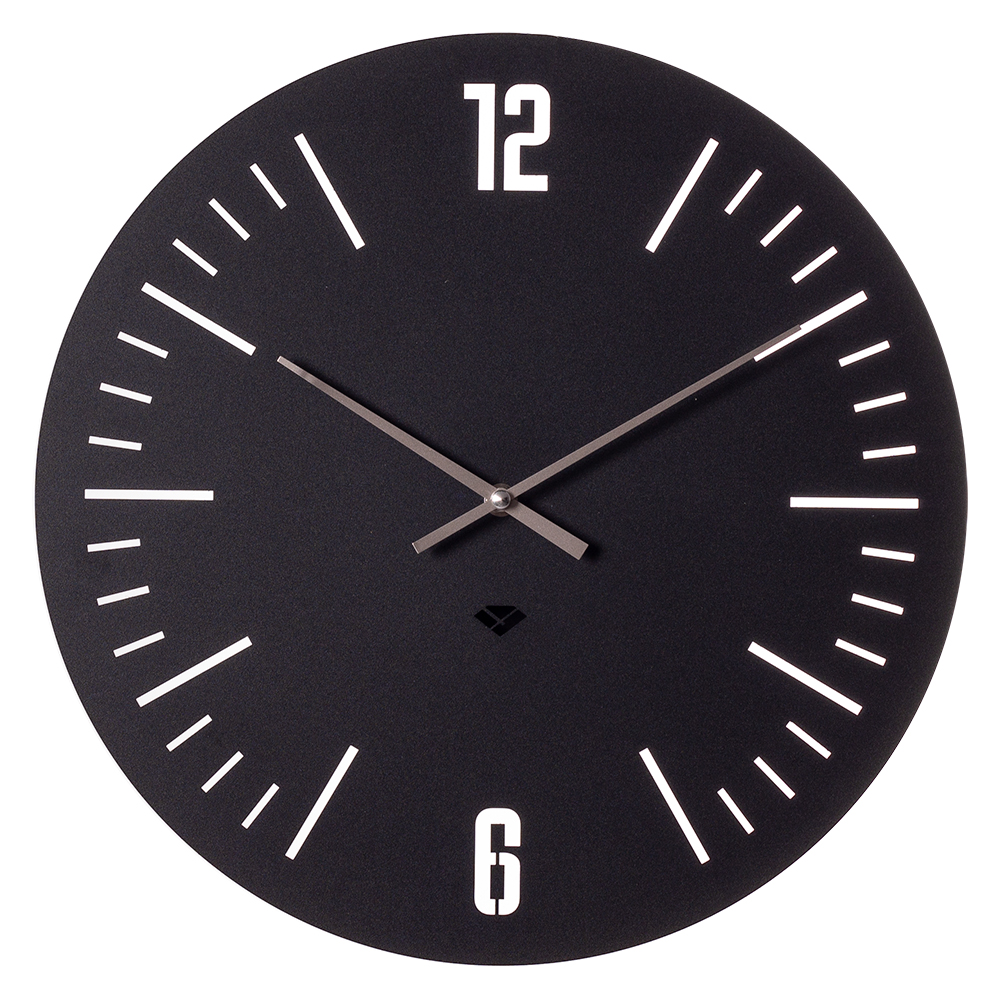 Часы настенные СН 4038 - 001  из металла, круг d=40 см, открытая стрелка, черный "Классика"  (5)