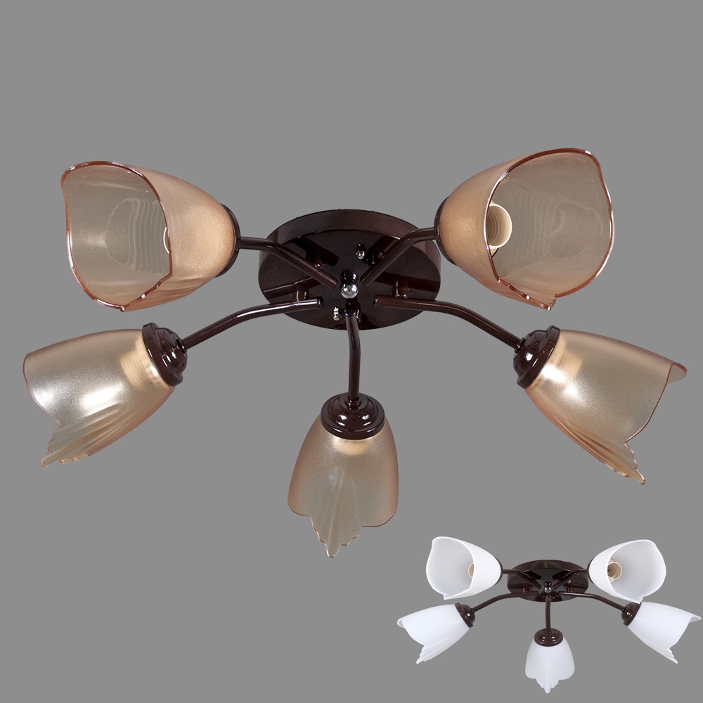 1006/5 (4) (2 коричневых, 2 белых) Светильник бытовой потолочный (лампочка 220V 15W E27)