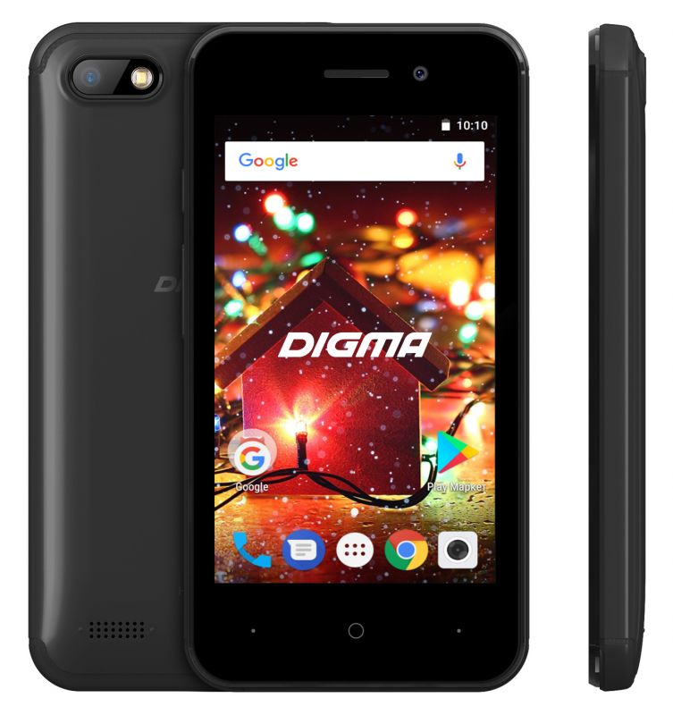 Смартфон  Digma HIT Q401 4" 3G 1/8Gb черный 2Sim TN 480x800 And7.0 2Mpix 802.11bgn BT