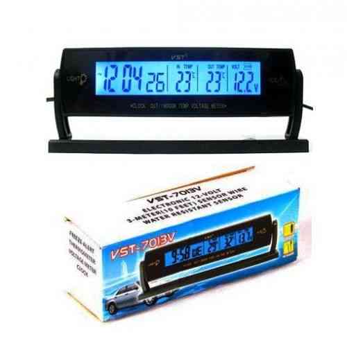 Часы эл. авто VST7013V (температура, будильник, вольтметр)