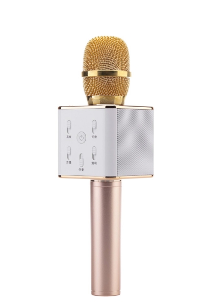 Микрофон OT-ERM04 золото (Q7) для караоке беспроводной (Bluetooth, динамики, USB/microSD)