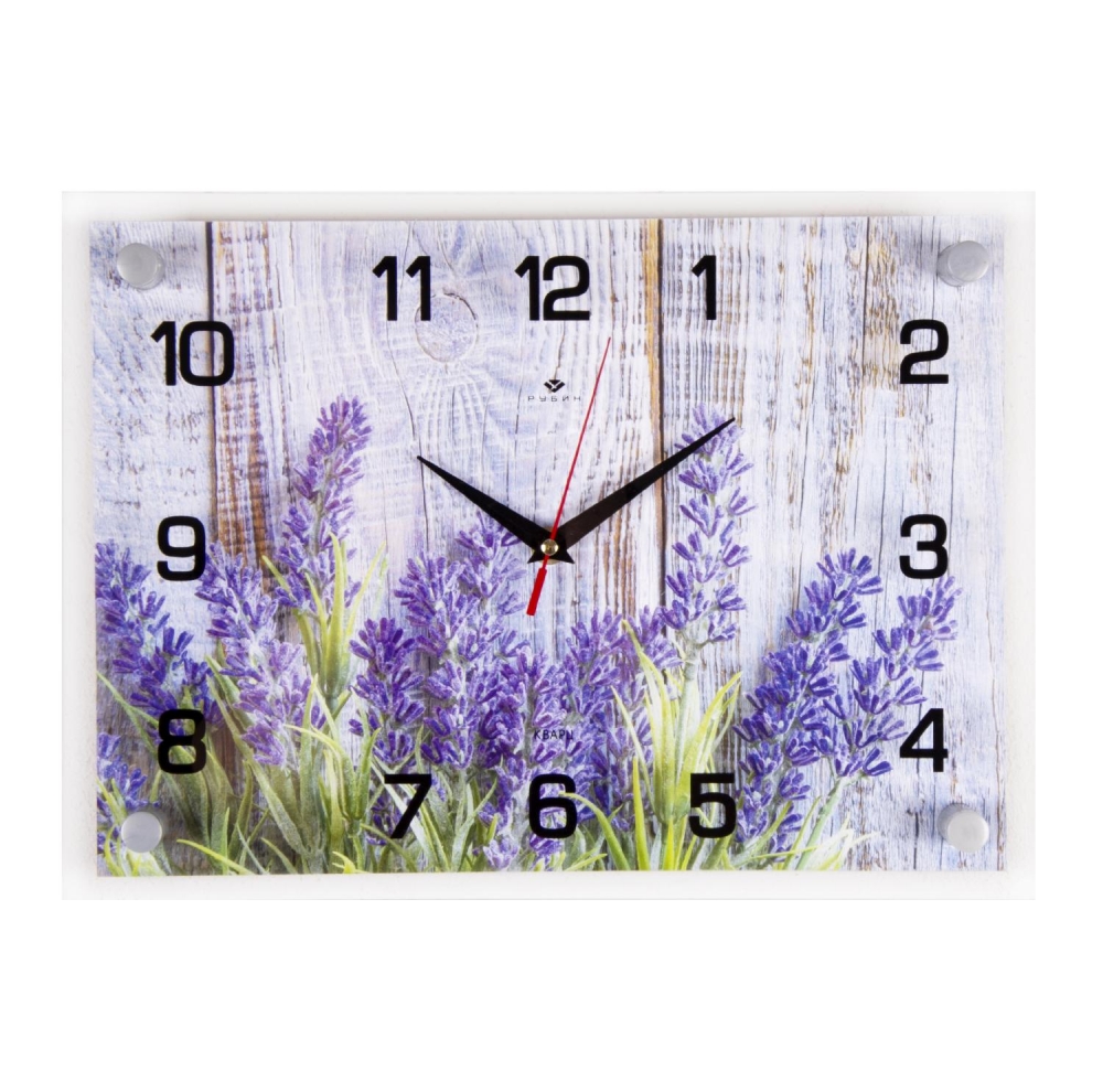 Часы настенные СН 2535 - 069 Фиолетовые цветы прямоугольн (35x25) (10)