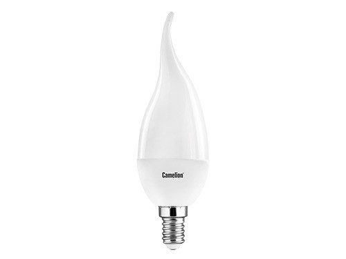 Эл. лампа светодиодная Camelion LED-CW35-7W-/830/E14(Свеча на ветру 7Вт 220В, аналог 70Вт) уп.10