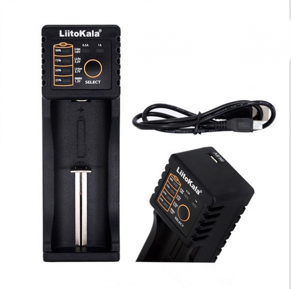 ЗУ LiitoKala Lii-100B для Li аккум.18650/26650/и других для 1шт акк, от USB