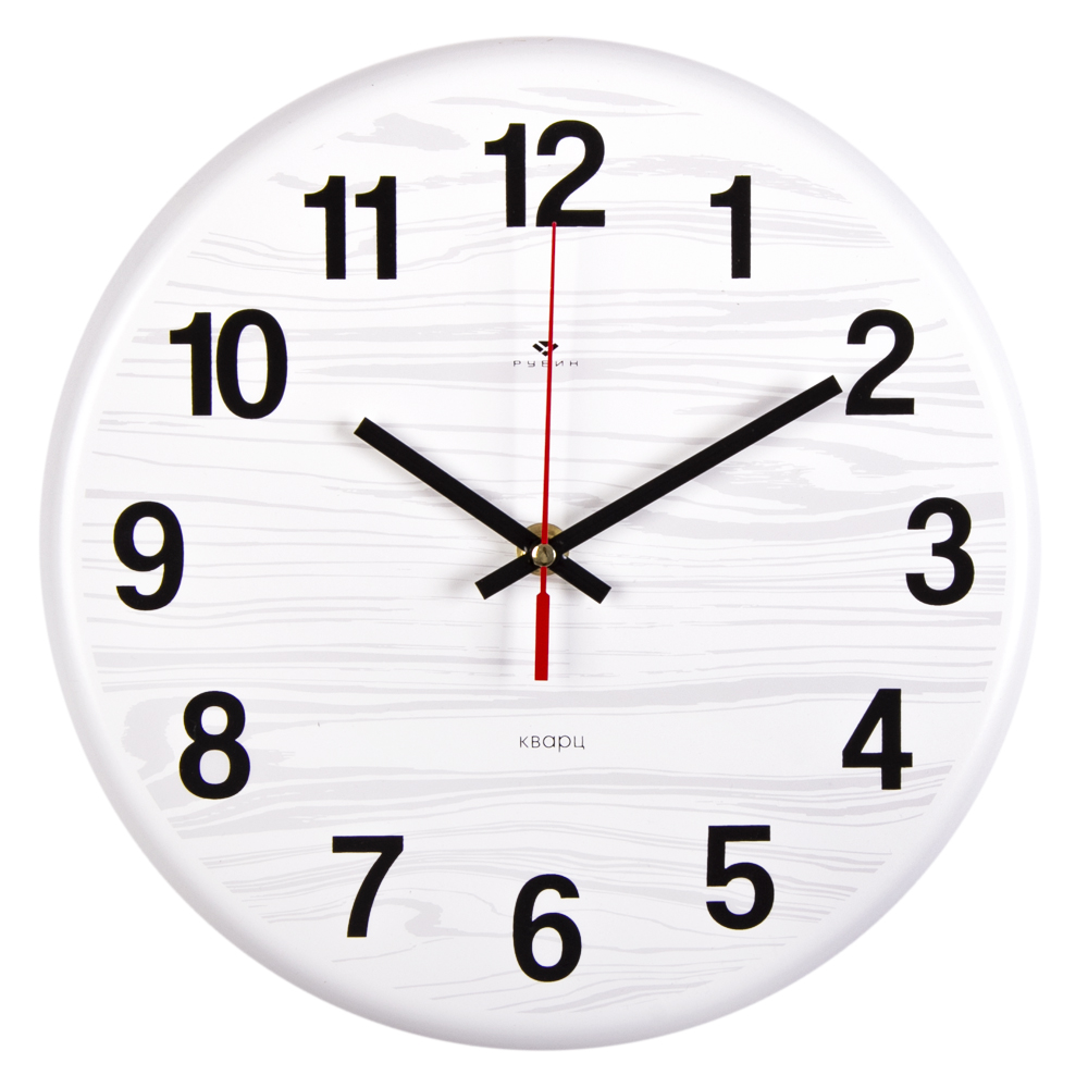 Часы настенные СН 2626 - 005 из металла, d=27 см, белый "Текстура дерева" (10)