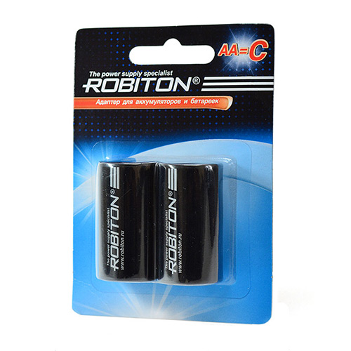 Адаптер для аккум/батареек ROBITON Adaptor-AA-C  позволяет использовать R6 вместо R14 BL2