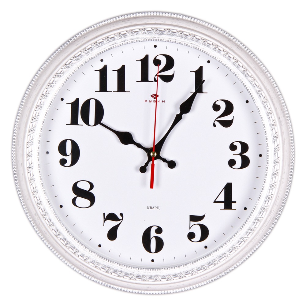 Часы настенные СН 2950 - 003 Классика корпус белый с серебром круглые 28,5см (10)