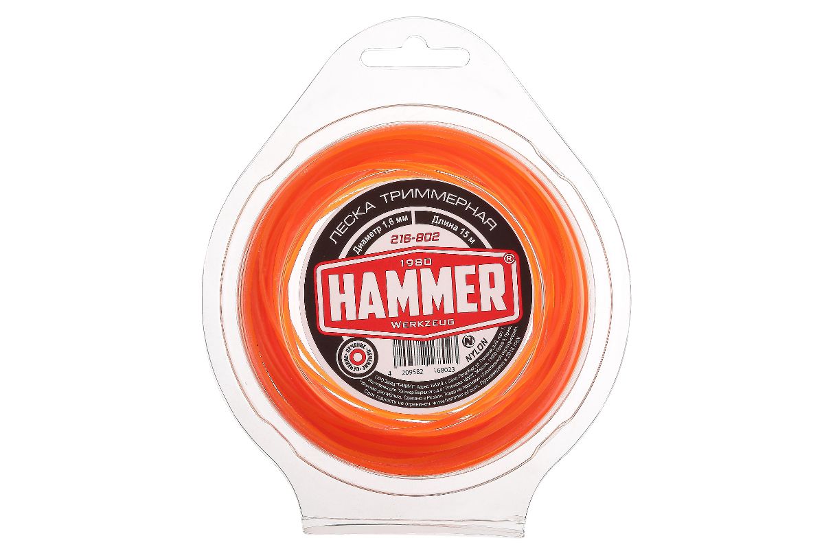 Леска для триммеров Hammer 216-802 1.6мм 15м круглая в блистере