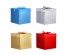 Коробка складная картонная, с фольгированным покрытием, и лентой, 22x22x22 см, 4 цвета