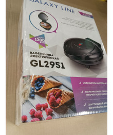 Вафельница Galaxy LINE GL 2951 черная  800 Вт, антипригарн покрытие (6шт/уп) ПОВРЕЖДЕНА УПАКОВКА