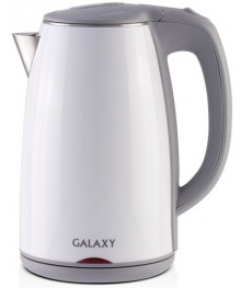 Чайник Galaxy GL 0307  белый (2 кВт, 1,7л, двойная стенка нерж и пластик) 6/упибирске. Чайник двухслойный оптом - Василиса,  Delta, Казбек, Galaxy, Supra, Irit, Магнит. Доставка