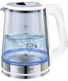 Чайник MAXTRONIC MAX-1782 стекл, белый, нерж (1,8 кВт, 2 л) (12/уп)ирске. Отгрузка в Саха-якутия, Якутск, Кызыл, Улан-Уде, Иркутск, Владивосток, Комсомольск-на-Амуре.