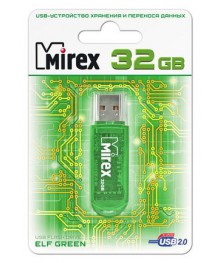 USB2.0 FlashDrives32 Gb Mirex ELF GREENовокузнецк, Горно-Алтайск. Большой каталог флэш карт оптом по низкой цене со склада в Новосибирске.