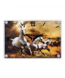 Часы настенные СН 2030 - 01 Белые кони прямоуг (33х23) (10)астенные часы оптом с доставкой по Дальнему Востоку. Настенные часы оптом со склада в Новосибирске.