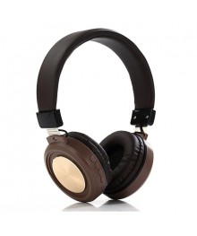 Наушники беспроводные SAIYO SY-1614 Коричневые большие гарнитура (bluetooth)
