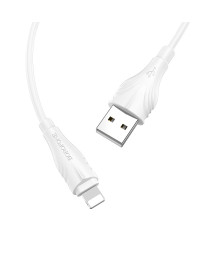 Кабель USB - 8pin BOROFONE BX18 белый (для iPhone5/6/7) 1.6A, 3м ПВХ