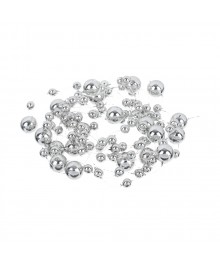 Бусы декоративные, шары разных диаметров, 200см, пластик, цвет серебро (VS)