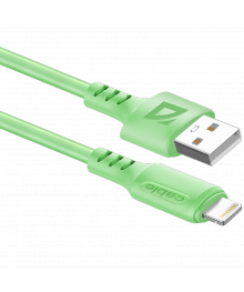 Кабель USB - Lightning  F207,green 1м, 2,4А,силикон пакет Defender