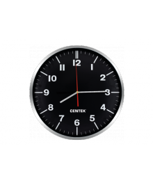 Часы настенные кварцевые Centek СТ-7100 Black черн + хром (30 см диам., круг, ПЛАВНЫЙ ХОД)астенные часы оптом с доставкой по Дальнему Востоку. Настенные часы оптом со склада в Новосибирске.