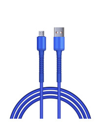 Кабель USB - micro USB BY XXL, 2 м, 3А, Быстрая зарядка QC3.0, синий