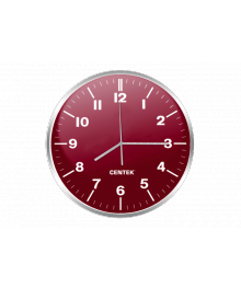 Часы настенные кварцевые Centek СТ-7100 Red пурпур + хром (30 см диам., круг, ПЛАВНЫЙ ХОД)астенные часы оптом с доставкой по Дальнему Востоку. Настенные часы оптом со склада в Новосибирске.