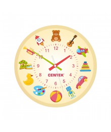 Часы настенные кварцевые Centek СТ-7104 <Toys> (игрушки) 25 см диам., круг, ПЛАВНЫЙ ХОД