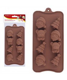 Форма для шоколадных конфет силиконовая "Новый год", VL2-92 /уп.12/Формы для выпечки оптом с доставкой. Купить формы для выпечки оптом с доставкой.