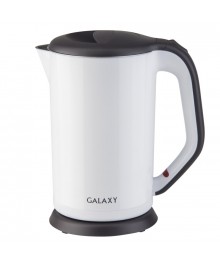 Чайник Galaxy GL 0318 белый (2 кВт, 1,7л, двойная стенка нерж и пластик) 6/упибирске. Чайник двухслойный оптом - Василиса,  Delta, Казбек, Galaxy, Supra, Irit, Магнит. Доставка