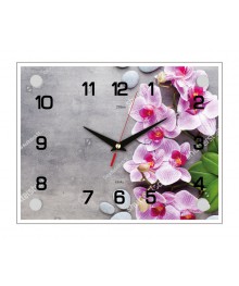 Часы настенные СН 2026 - 11 Орхидеи прямоуг (20х26) (10)астенные часы оптом с доставкой по Дальнему Востоку. Настенные часы оптом со склада в Новосибирске.