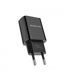 Блок пит USB сетевой  BOROFONE BA20A  Чёрный (1USB, 2100mA)USB Блоки питания, зарядки оптом с доставкой по России.