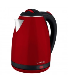 Чайник LUMME LU-145 красный/черный (1,8кВт, 2л, двойная стенка нерж и пластик) 12/уп