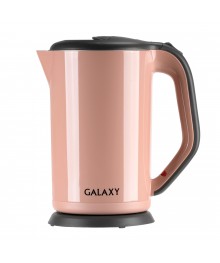 Чайник Galaxy GL 0330 розовый (2 кВт, 1,7л, двойная стенка нерж и пластик) 6/упибирске. Чайник двухслойный оптом - Василиса,  Delta, Казбек, Galaxy, Supra, Irit, Магнит. Доставка