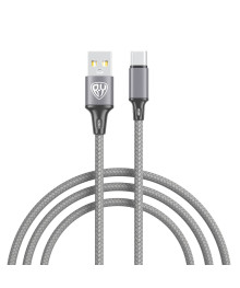 Кабель USB - TYPE C  BY Solid, 18Вт, 1 м, 3A, нейлон, мет. кон., графитовыйВостоку. Адаптер Rolsen оптом по низкой цене. Качественные адаптеры оптом со склада в Новосибирске.