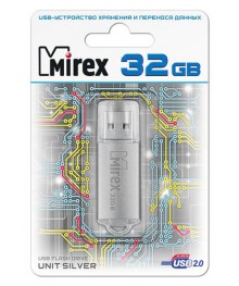 USB2.0 FlashDrives32 Gb Mirex UNIT SILVERовокузнецк, Горно-Алтайск. Большой каталог флэш карт оптом по низкой цене со склада в Новосибирске.