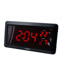 Часы настенные VST780S-1 крас.цифры (температура,влажность)астенные часы оптом с доставкой по Дальнему Востоку. Настенные часы оптом со склада в Новосибирске.