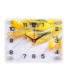 Часы настенные СН 2026 - 031 Тюльпаны на столе прямоуг (20х26) (10)астенные часы оптом с доставкой по Дальнему Востоку. Настенные часы оптом со склада в Новосибирске.
